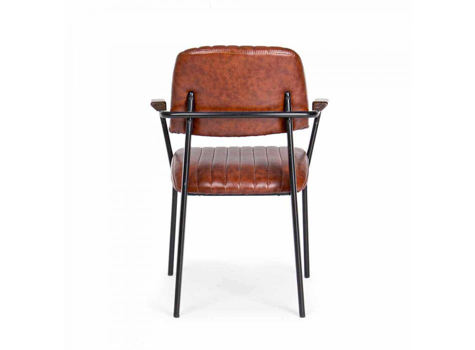 2 scaune cu cotiere în piele piele cu efect vintage Homemotion - Clare Viadurini