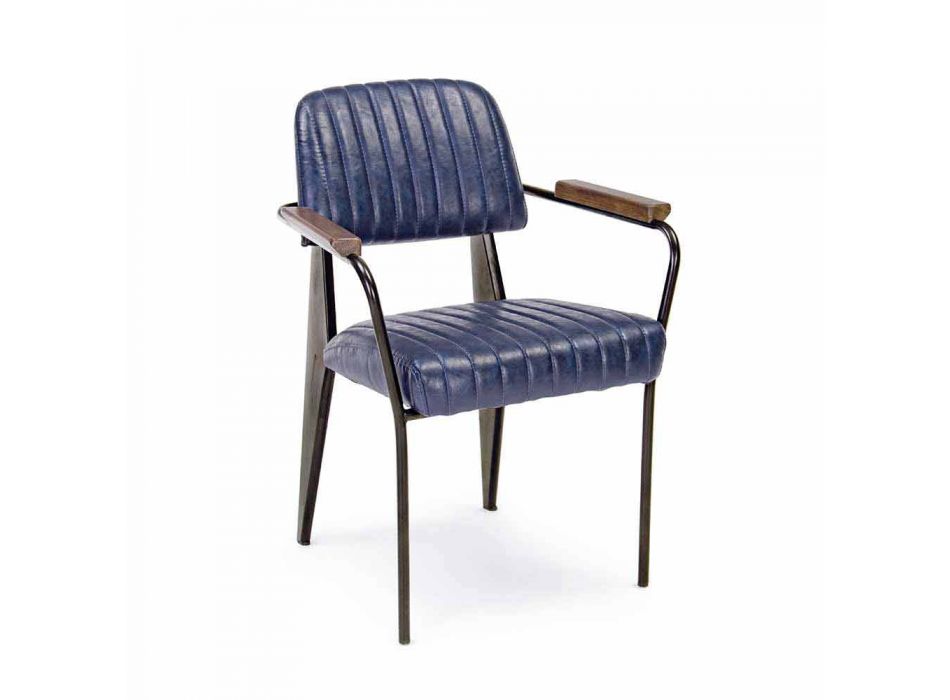 2 scaune cu cotiere în piele piele cu efect vintage Homemotion - Clare Viadurini