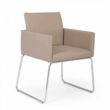 2 scaune cu cotiere acoperite în piele Design modern Homemotion - Farra