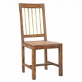 Pereche de 2 scaune de bucătărie de design complet din lemn - nisipos