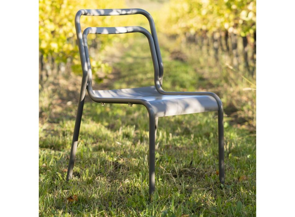 2 scaune de interior și exterior din aluminiu 100% reciclat în diferite culori - băutură Viadurini