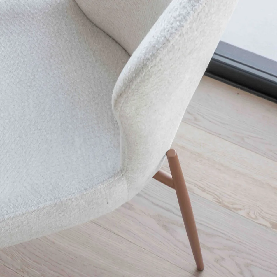 2 Scaune de Interior din Metal cu Șezut din Material Textil Bliss - Avenia Viadurini