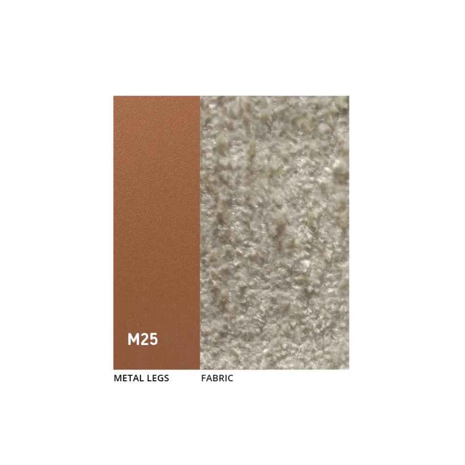 2 Scaune de Interior din Metal cu Șezut din Material Textil Bliss - Avenia Viadurini