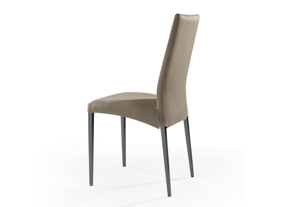 2 scaune de sufragerie din țesătură de culoare Caribou și picioare antracit Made in Italy - Kite Viadurini