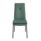 2 Scaune Tapițate din Material Textil Colorat și Cadru Metalic - Fabrizio Viadurini