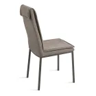 2 Scaune Tapițate din Material Textil Colorat și Cadru Metalic - Fabrizio Viadurini