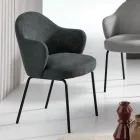 2 Scaune din Material Textil cu Șezut cu Arcuri și Cadru Metalic - Alighieri Viadurini