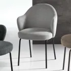 2 Scaune din Material Textil cu Șezut cu Arcuri și Cadru Metalic - Alighieri Viadurini