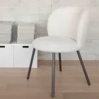 2 scaune din metal grafit cu șezut din material textil Bliss - Lunea Viadurini