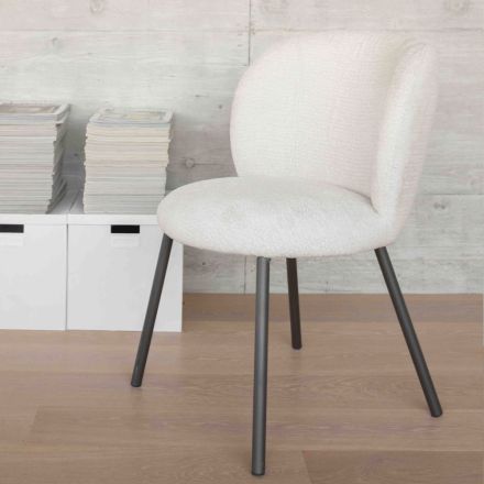 2 scaune din metal grafit cu șezut din material textil Bliss - Lunea Viadurini