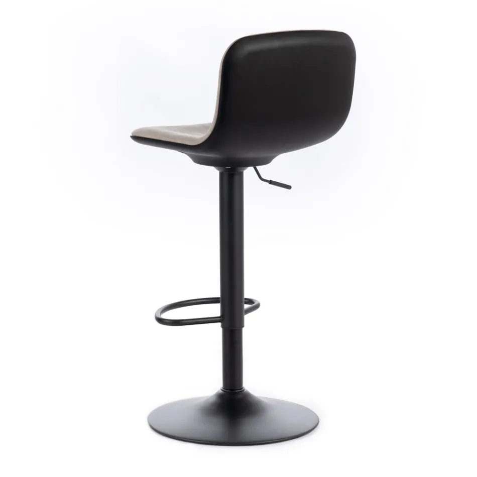 2 Scaune cu Gas Lift, Microfibra si Scaun Metal - Adonis Viadurini