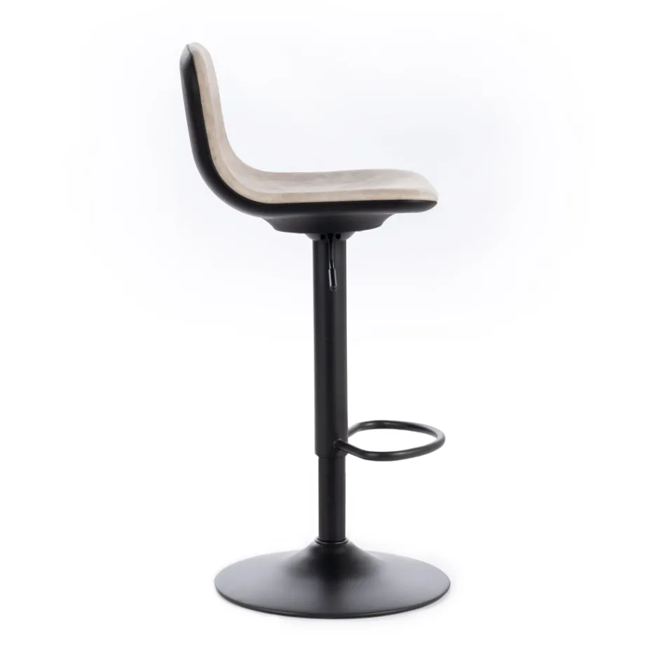 2 Scaune cu Gas Lift, Microfibra si Scaun Metal - Adonis Viadurini