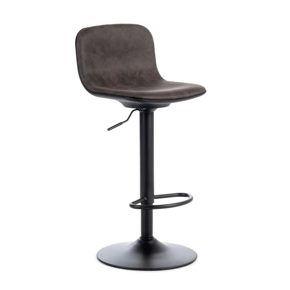 2 Scaune cu Gas Lift, Microfibra si Scaun Metal - Adonis Viadurini