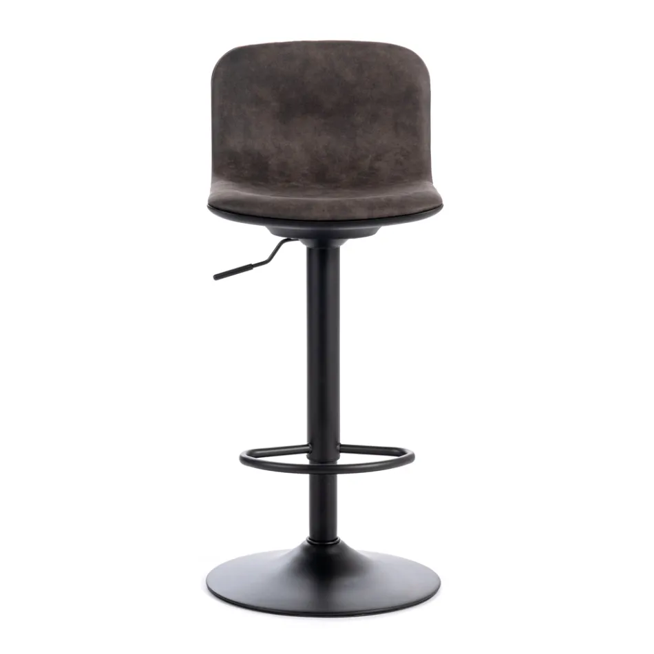 2 Scaune cu Gas Lift, Microfibra si Scaun Metal - Adonis Viadurini