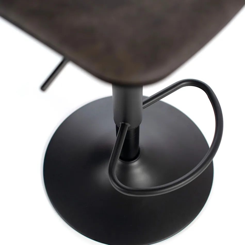 2 Scaune cu Gas Lift, Microfibra si Scaun Metal - Adonis Viadurini