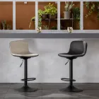 2 Scaune cu Gas Lift, Microfibra si Scaun Metal - Adonis Viadurini