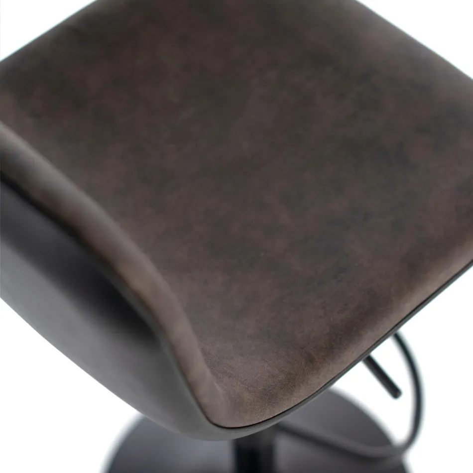 2 Scaune cu Gas Lift, Microfibra si Scaun Metal - Adonis Viadurini