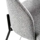 2 taburete de interior cu sezut si spatar din stofa si picioare metalice - plaja Viadurini