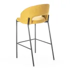 2 taburete de interior cu sezut si spatar din stofa si picioare metalice - plaja Viadurini