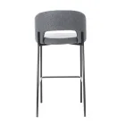 2 taburete de interior cu sezut si spatar din stofa si picioare metalice - plaja Viadurini