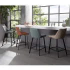 2 Scaune de Sufragerie Realizate cu Scaun din Tesatura si Picioare metalice - Negroni Viadurini