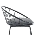 2 taburete capitonate și structură din oțel în diferite finisaje - Torio Viadurini