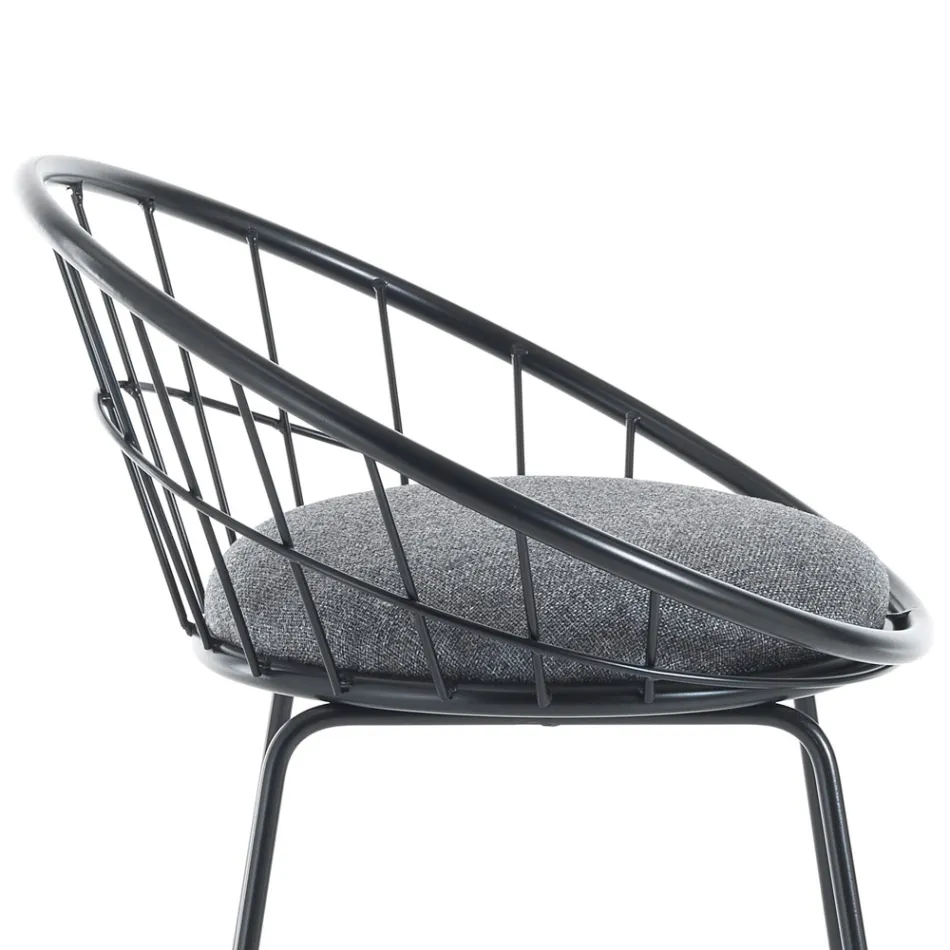 2 taburete capitonate și structură din oțel în diferite finisaje - Torio Viadurini