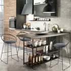 2 taburete capitonate și structură din oțel diferite finisaje - Torio Viadurini