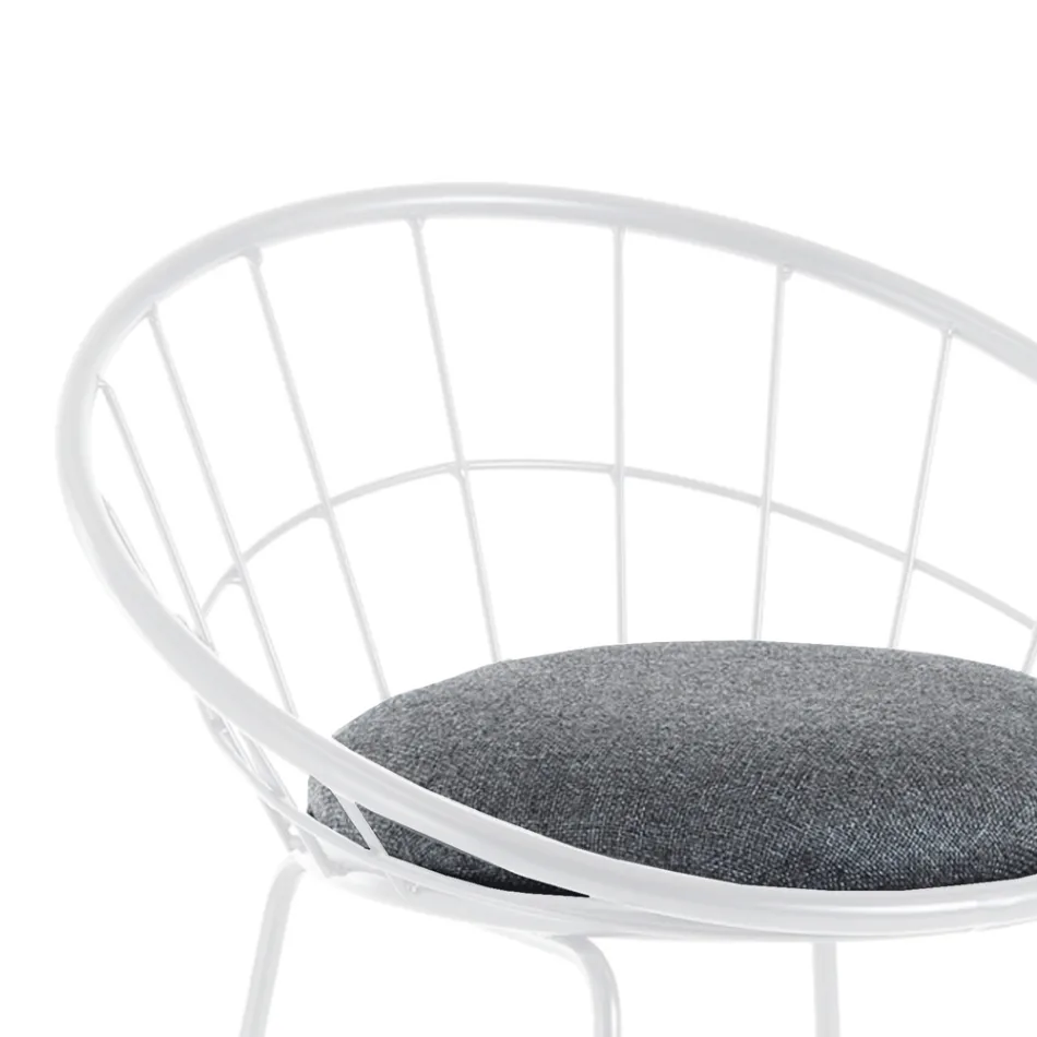 2 taburete capitonate și structură din oțel diferite finisaje - Torio Viadurini