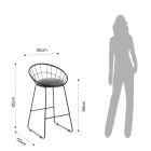 2 taburete capitonate și structură din oțel în diferite finisaje - Torio Viadurini