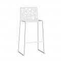 2 scaune în metal alb, tăiate cu laser, cu design scăzut sau înalt - Patatix