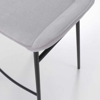2 Scaune moderne din metal cu scaun din microfibră sau imitație de piele - Bellino