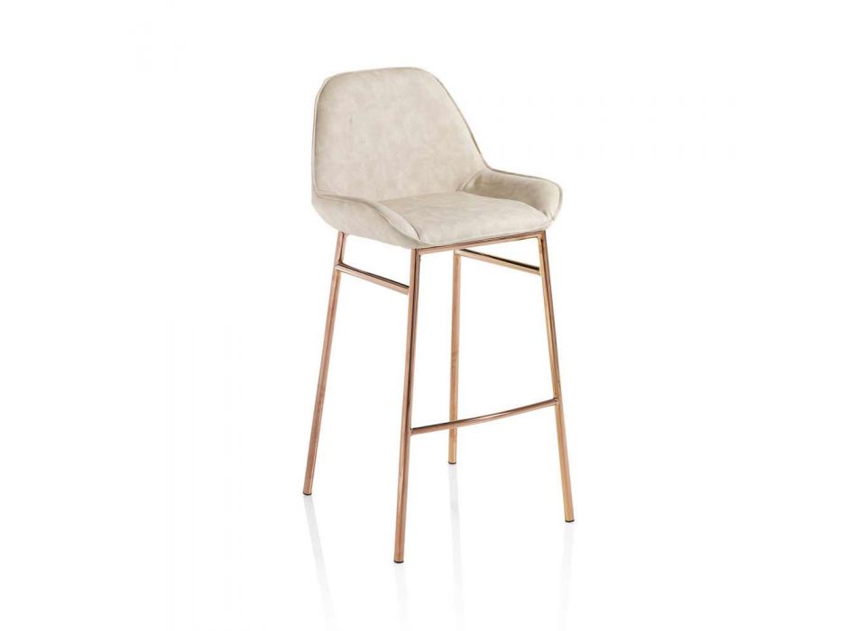 2 Scaune moderne din metal cu scaun din microfibră sau imitație de piele - Bellino Viadurini