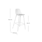 2 Scaune Din Polipropilena si Structura Metalica cu Suport pentru Picior - Inger Viadurini