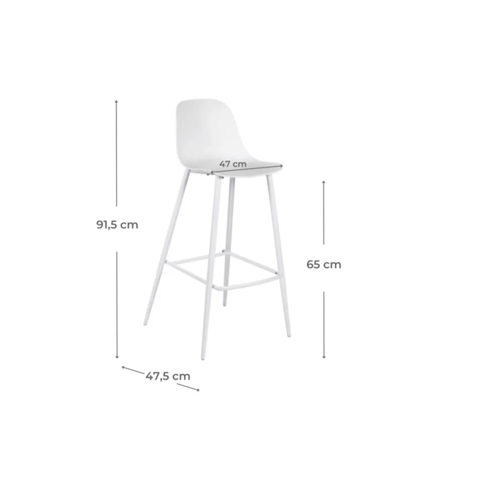 2 Scaune Din Polipropilena si Structura Metalica cu Suport pentru Picior - Inger Viadurini