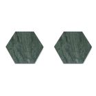 2 Geamuri hexagonale din marmură albă, neagră sau verde realizate în Italia - Paulo Viadurini