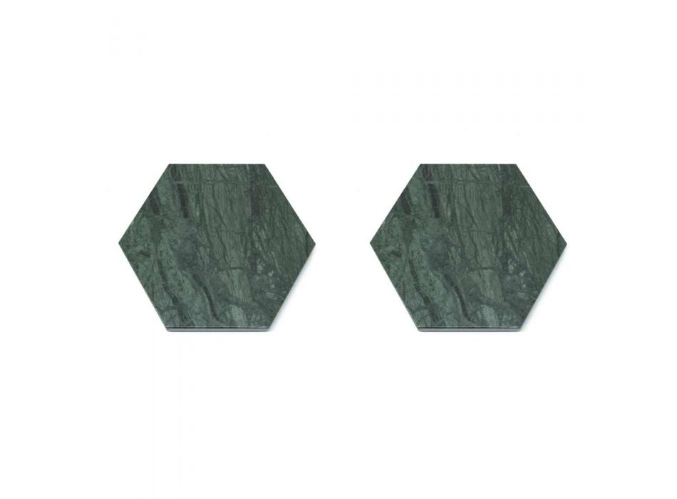 2 Geamuri hexagonale din marmură albă, neagră sau verde realizate în Italia - Paulo Viadurini