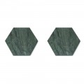 2 Geamuri hexagonale din marmură albă, neagră sau verde realizate în Italia - Paulo