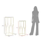 2 Mese telefonice din Fier Auriu si Blat din Sticla - Pope Viadurini