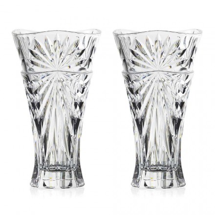 2 vase de decorare de masă în cristal unic ecologic de design unic - Daniele Viadurini
