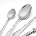 24 tacâmuri din oțel inoxidabil cu decor laser Damasc de design modern - Tantasa Viadurini