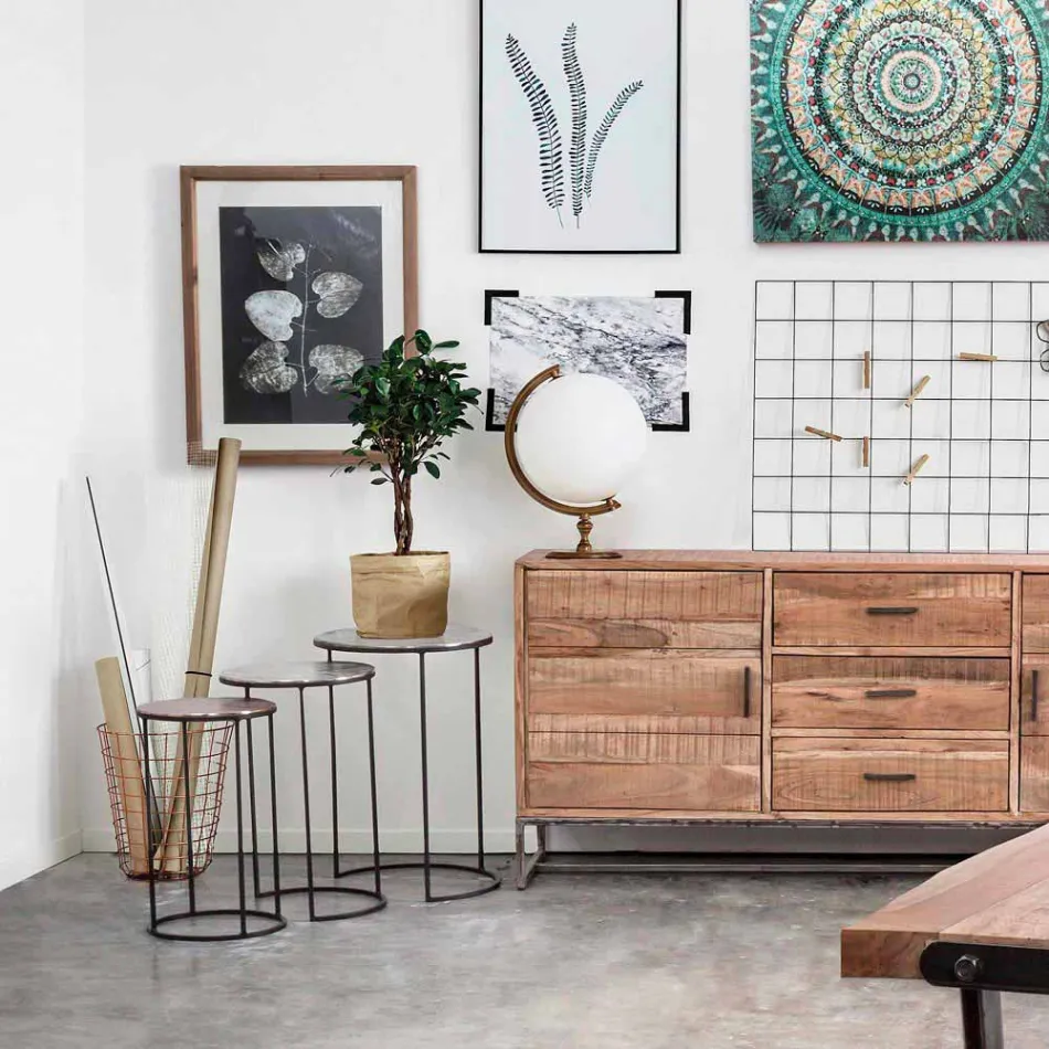 3 Mese de cafea rotunde din aluminiu și oțel Homemotion - Sempronio Viadurini