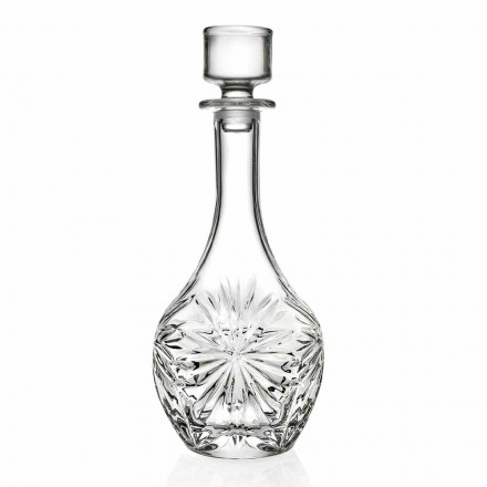 4 sticle cu dop rotund de design din cristal ecologic - Daniele Viadurini