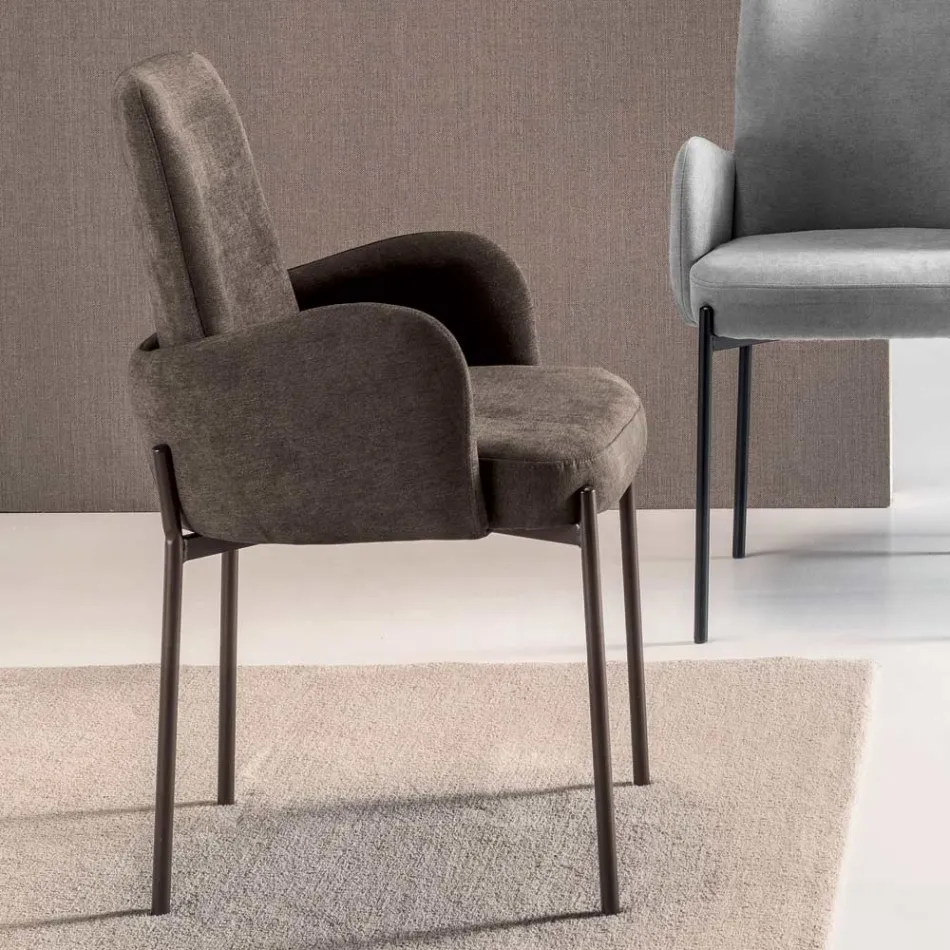 4 fotolii din material textil colorat și cadru metalic vopsit - Lamberta Viadurini