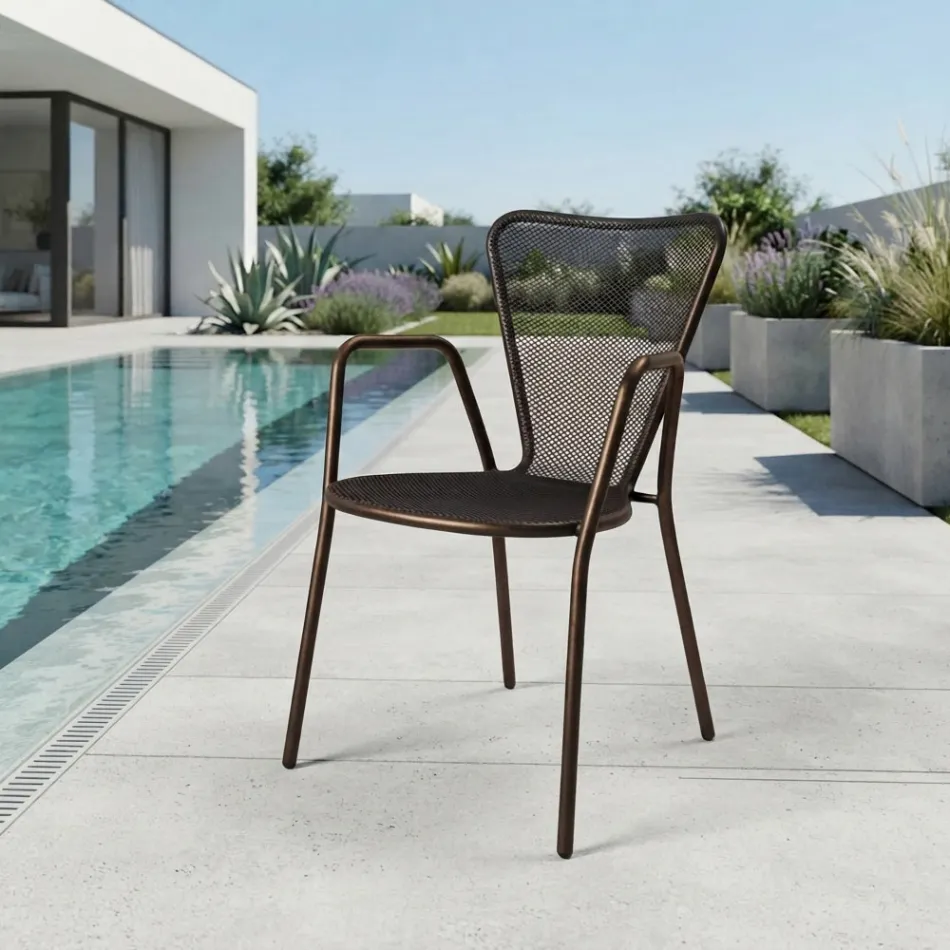 4 fotolii metalice de exterior cu design modern, fabricate în Italia - Varmo Viadurini
