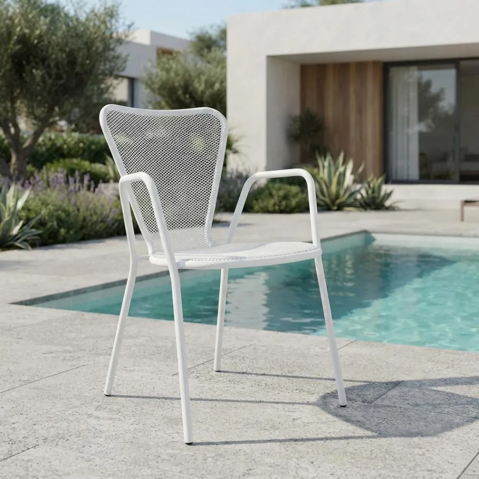 4 fotolii metalice de exterior cu design modern, fabricate în Italia - Varmo Viadurini