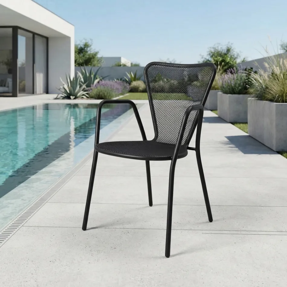 4 fotolii metalice de exterior cu design modern, fabricate în Italia - Varmo Viadurini