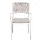 4 scaune de grădină stivuibile din aluminiu și frânghie - Lunaris Viadurini