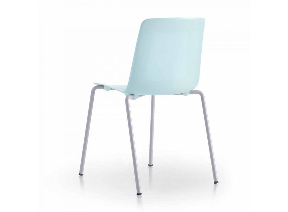 4 scaune în aer liber stivuibile din metal și polipropilenă Made in Italy - Carita