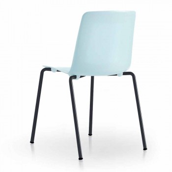 4 scaune în aer liber stivuibile din metal și polipropilenă Made in Italy - Carita
